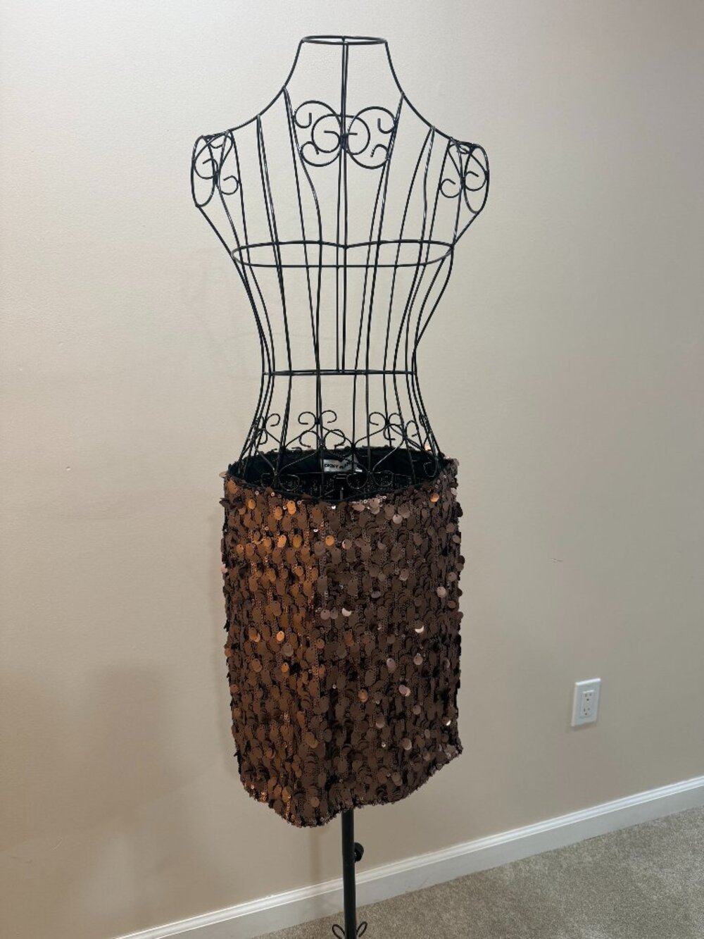 DKNY Bronze Sequin skirt